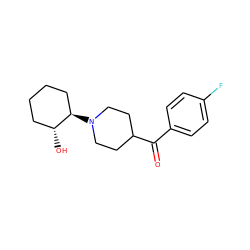 O=C(c1ccc(F)cc1)C1CCN([C@@H]2CCCC[C@H]2O)CC1 ZINC000049068208