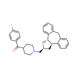 O=C(c1ccc(F)cc1)C1CCN(C[C@@H]2C[C@@H]3c4ccccc4Cc4ccccc4[C@H]3O2)CC1 ZINC000026662322