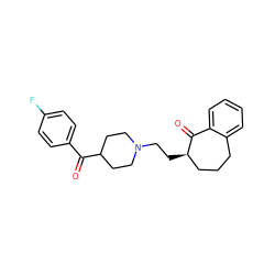 O=C(c1ccc(F)cc1)C1CCN(CC[C@@H]2CCCc3ccccc3C2=O)CC1 ZINC000013471632