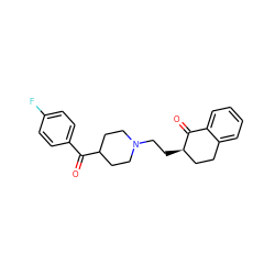 O=C(c1ccc(F)cc1)C1CCN(CC[C@@H]2CCc3ccccc3C2=O)CC1 ZINC000013471628