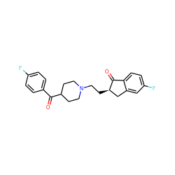 O=C(c1ccc(F)cc1)C1CCN(CC[C@@H]2Cc3cc(F)ccc3C2=O)CC1 ZINC000013471623