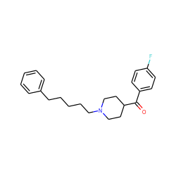 O=C(c1ccc(F)cc1)C1CCN(CCCCCc2ccccc2)CC1 ZINC000001542570