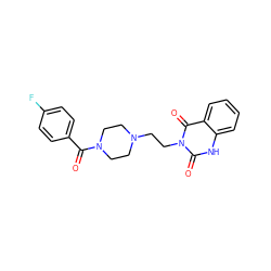 O=C(c1ccc(F)cc1)N1CCN(CCn2c(=O)[nH]c3ccccc3c2=O)CC1 ZINC000066079050