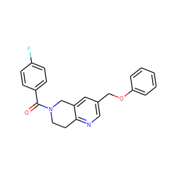 O=C(c1ccc(F)cc1)N1CCc2ncc(COc3ccccc3)cc2C1 ZINC000169326806