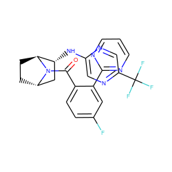 O=C(c1ccc(F)cc1-c1ncccn1)N1[C@H]2CC[C@H]1[C@H](Nc1cnc(C(F)(F)F)cn1)C2 ZINC000221051749