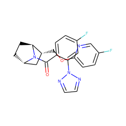 O=C(c1ccc(F)cc1-n1nccn1)N1[C@H]2CC[C@H]1[C@H](COc1ccc(F)cn1)C2 ZINC000226094103