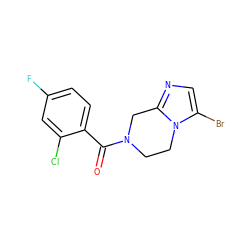 O=C(c1ccc(F)cc1Cl)N1CCn2c(Br)cnc2C1 ZINC000095565554