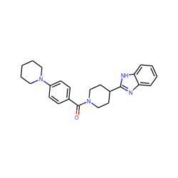 O=C(c1ccc(N2CCCCC2)cc1)N1CCC(c2nc3ccccc3[nH]2)CC1 ZINC000040898183