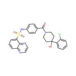 O=C(c1ccc(NS(=O)(=O)c2cccc3nccnc23)cc1)N1CCC(O)(c2ccccc2Cl)CC1 ZINC000217620826