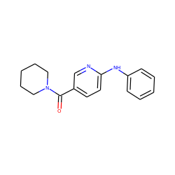 O=C(c1ccc(Nc2ccccc2)nc1)N1CCCCC1 ZINC000001340931