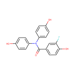 O=C(c1ccc(O)c(F)c1)N(c1ccc(O)cc1)c1ccc(O)cc1 ZINC000096173897