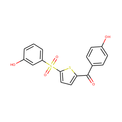 O=C(c1ccc(O)cc1)c1ccc(S(=O)(=O)c2cccc(O)c2)s1 ZINC000169325482