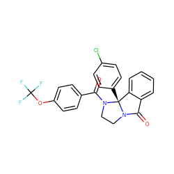 O=C(c1ccc(OC(F)(F)F)cc1)N1CCN2C(=O)c3ccccc3[C@@]12c1ccc(Cl)cc1 ZINC000103226441