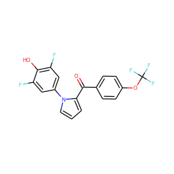 O=C(c1ccc(OC(F)(F)F)cc1)c1cccn1-c1cc(F)c(O)c(F)c1 ZINC000095594791