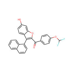 O=C(c1ccc(OC(F)F)cc1)c1oc2cc(O)ccc2c1-c1cccc2ccccc12 ZINC000013818628