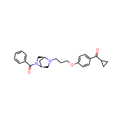 O=C(c1ccc(OCCCN2C[C@@H]3C[C@H]2CN3C(=O)c2ccccc2)cc1)C1CC1 ZINC000013859904