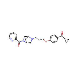 O=C(c1ccc(OCCCN2C[C@@H]3C[C@H]2CN3C(=O)c2ccccn2)cc1)C1CC1 ZINC000013859906