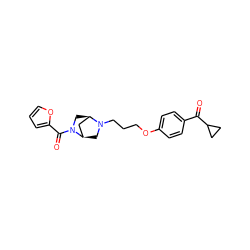 O=C(c1ccc(OCCCN2C[C@@H]3C[C@H]2CN3C(=O)c2ccco2)cc1)C1CC1 ZINC000013859907