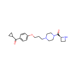 O=C(c1ccc(OCCCN2CCN(C(=O)[C@@H]3CCN3)CC2)cc1)C1CC1 ZINC000013444866