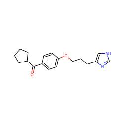 O=C(c1ccc(OCCCc2c[nH]cn2)cc1)C1CCCC1 ZINC000013814561