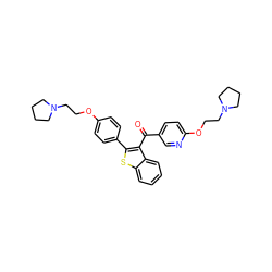 O=C(c1ccc(OCCN2CCCC2)nc1)c1c(-c2ccc(OCCN3CCCC3)cc2)sc2ccccc12 ZINC000003875331