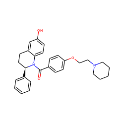 O=C(c1ccc(OCCN2CCCCC2)cc1)N1c2ccc(O)cc2CC[C@@H]1c1ccccc1 ZINC000003990401