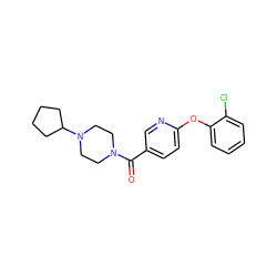 O=C(c1ccc(Oc2ccccc2Cl)nc1)N1CCN(C2CCCC2)CC1 ZINC000053294379