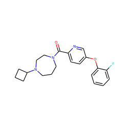 O=C(c1ccc(Oc2ccccc2F)cn1)N1CCCN(C2CCC2)CC1 ZINC000053295467