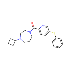 O=C(c1ccc(Sc2ccccc2)cn1)N1CCCN(C2CCC2)CC1 ZINC000053244154