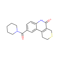 O=C(c1ccc2[nH]c(=O)c3c(c2c1)CCSC3)N1CCCCC1 ZINC000103174368