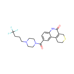 O=C(c1ccc2[nH]c(=O)c3c(c2c1)CCSC3)N1CCN(CCCC(F)(F)F)CC1 ZINC000103173560