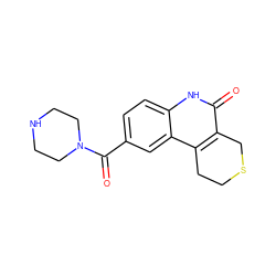 O=C(c1ccc2[nH]c(=O)c3c(c2c1)CCSC3)N1CCNCC1 ZINC000103174365