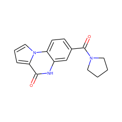 O=C(c1ccc2c(c1)[nH]c(=O)c1cccn12)N1CCCC1 ZINC000043120695