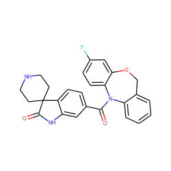 O=C(c1ccc2c(c1)NC(=O)C21CCNCC1)N1c2ccccc2COc2cc(F)ccc21 ZINC000653719551