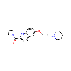 O=C(c1ccc2cc(OCCCN3CCCCC3)ccc2n1)N1CCC1 ZINC000035942193