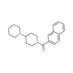 O=C(c1ccc2ccccc2c1)N1CCC(N2CCCCC2)CC1 ZINC000028962913