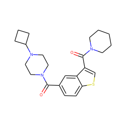 O=C(c1ccc2scc(C(=O)N3CCCCC3)c2c1)N1CCN(C2CCC2)CC1 ZINC000064539363