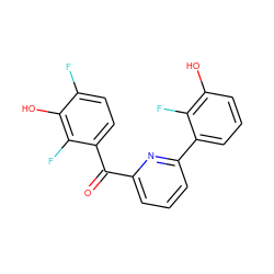 O=C(c1cccc(-c2cccc(O)c2F)n1)c1ccc(F)c(O)c1F ZINC001772653279