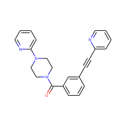 O=C(c1cccc(C#Cc2ccccn2)c1)N1CCN(c2ccccn2)CC1 ZINC000066258560