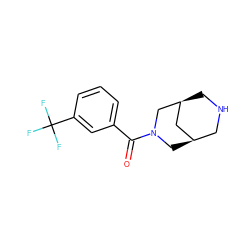 O=C(c1cccc(C(F)(F)F)c1)N1C[C@@H]2CNC[C@@H](C2)C1 ZINC000103243654