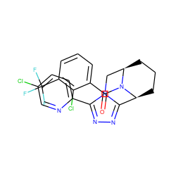 O=C(c1cccc(C(F)(F)F)c1Cl)N1[C@H]2CCC[C@@H]1Cn1c(-c3ccc(Cl)cn3)nnc12 ZINC000215984929