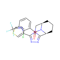 O=C(c1cccc(C(F)(F)F)c1Cl)N1[C@H]2CCC[C@@H]1Cn1c(-c3cscn3)nnc12 ZINC000226092536