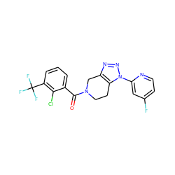 O=C(c1cccc(C(F)(F)F)c1Cl)N1CCc2c(nnn2-c2cc(F)ccn2)C1 ZINC000225980690