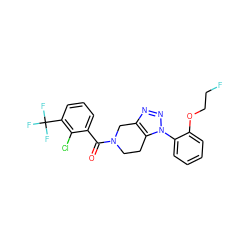 O=C(c1cccc(C(F)(F)F)c1Cl)N1CCc2c(nnn2-c2ccccc2OCCF)C1 ZINC000226006672