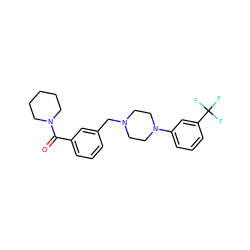 O=C(c1cccc(CN2CCN(c3cccc(C(F)(F)F)c3)CC2)c1)N1CCCCC1 ZINC000013779646