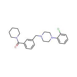 O=C(c1cccc(CN2CCN(c3ccccc3Cl)CC2)c1)N1CCCCC1 ZINC000013779643