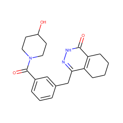 O=C(c1cccc(Cc2n[nH]c(=O)c3c2CCCC3)c1)N1CCC(O)CC1 ZINC000168461392