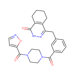 O=C(c1cccc(Cc2n[nH]c(=O)c3c2CCCC3)c1)N1CCN(C(=O)c2ccno2)CC1 ZINC000167609174