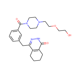 O=C(c1cccc(Cc2n[nH]c(=O)c3c2CCCC3)c1)N1CCN(CCOCCO)CC1 ZINC000167867181