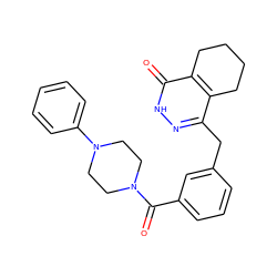 O=C(c1cccc(Cc2n[nH]c(=O)c3c2CCCC3)c1)N1CCN(c2ccccc2)CC1 ZINC000168184466